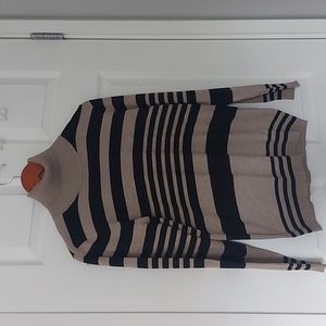 Joseph A. turtlneck sweater. Beige/black stripes